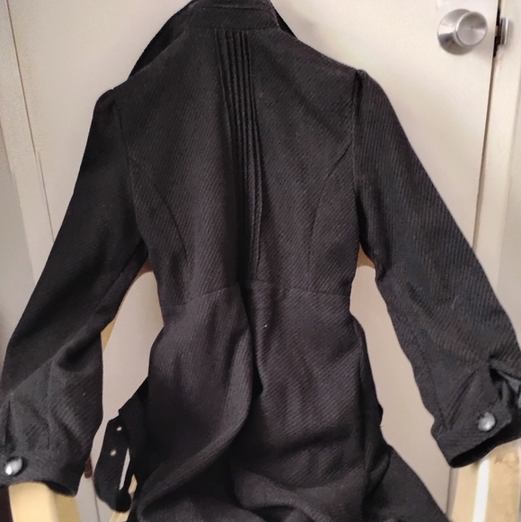 Forever Womens Black Wool Trench Coat - Picture 2 of 3